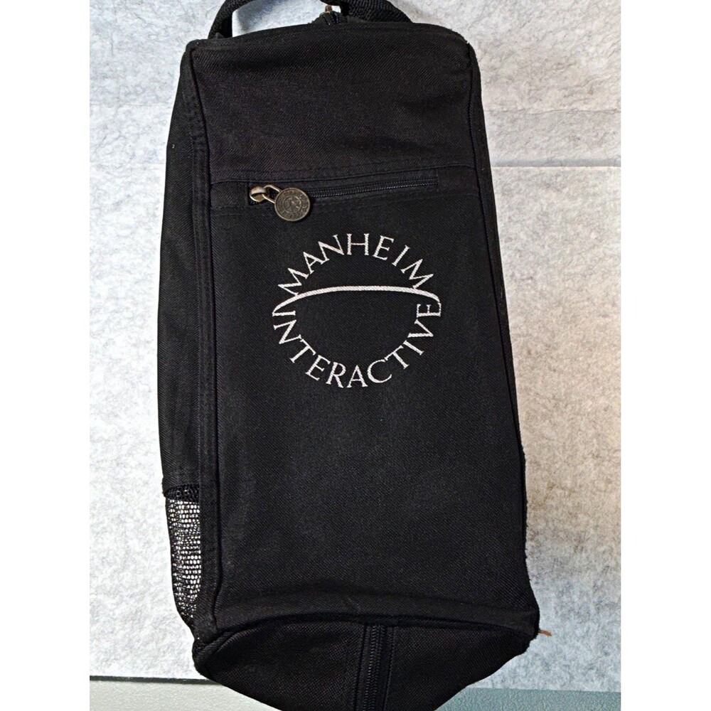 Leeds Black Golf Ball Bag Manheim Interactive 16”x6”